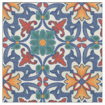 Colorful Azulejos Pattern Fabric