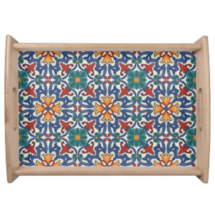 Colorful Azulejos Pattern Serving Tray