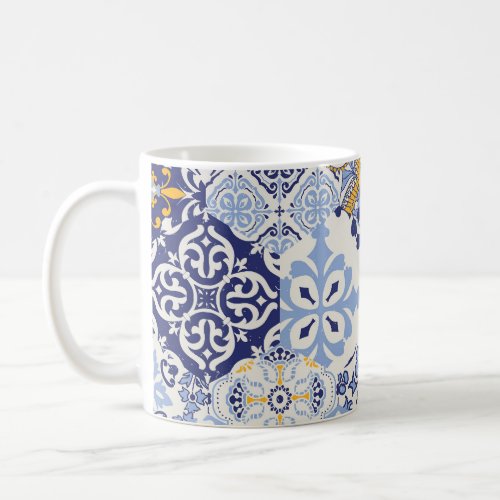 Colorful Azulejos tiles hand_drawn pattern Coffee Mug