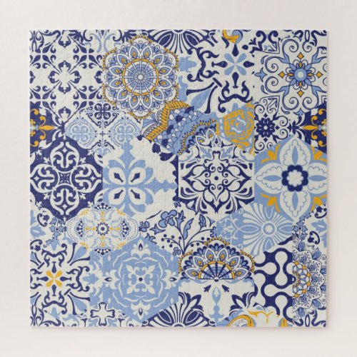 Colorful Azulejos tiles hand_drawn pattern Jigsaw Puzzle