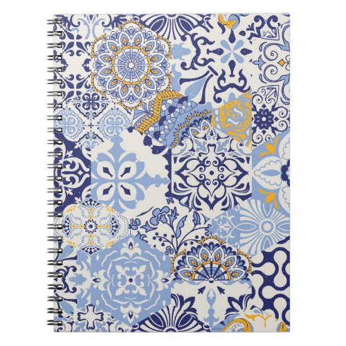 Colorful Azulejos tiles hand_drawn pattern Notebook