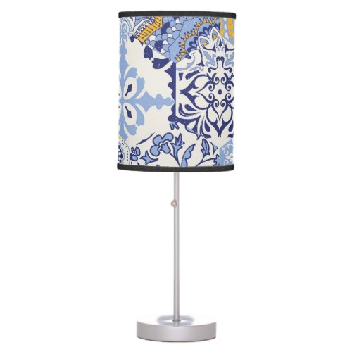 Colorful Azulejos tiles hand_drawn pattern Table Lamp