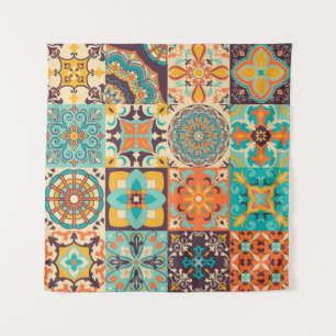 Colorful Azulejos Traditional Tiles Set Tapestry