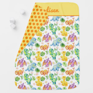 Colorful Baby Dinosaur Baby Blanket