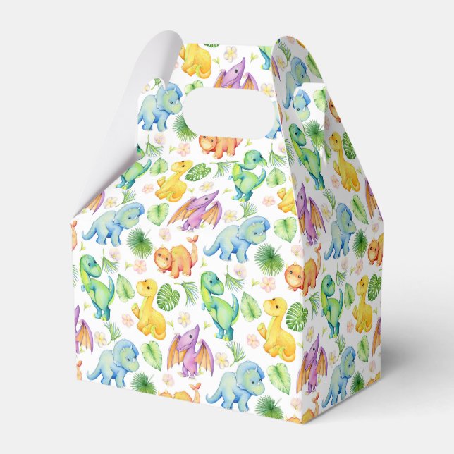 Colorful Baby Dinosaur  Favor Boxes (Front Side)
