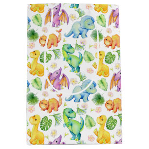 Colorful Baby Dinosaur Medium Gift Bag