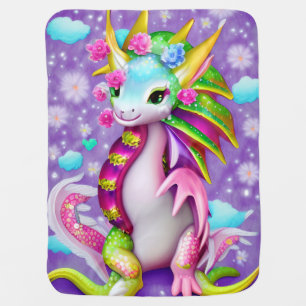 Colorful Baby Dragon  Blanket