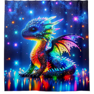 Colorful Baby Dragon Shower Curtain