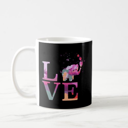Colorful Baby Elephant Appreciation Day Love Heart Coffee Mug