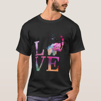 Colorful Baby Elephant Appreciation Day Love Heart T-Shirt