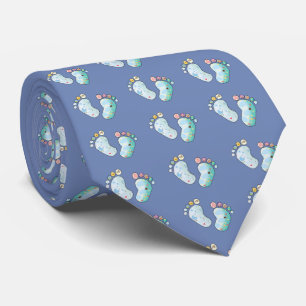 colorful baby feet neck tie