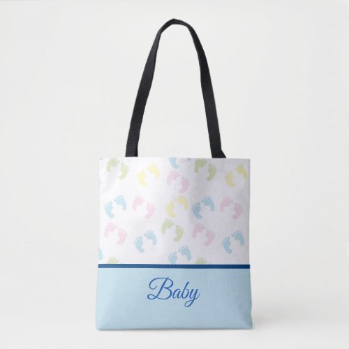 Colorful Baby Foot Prints Tote Bag