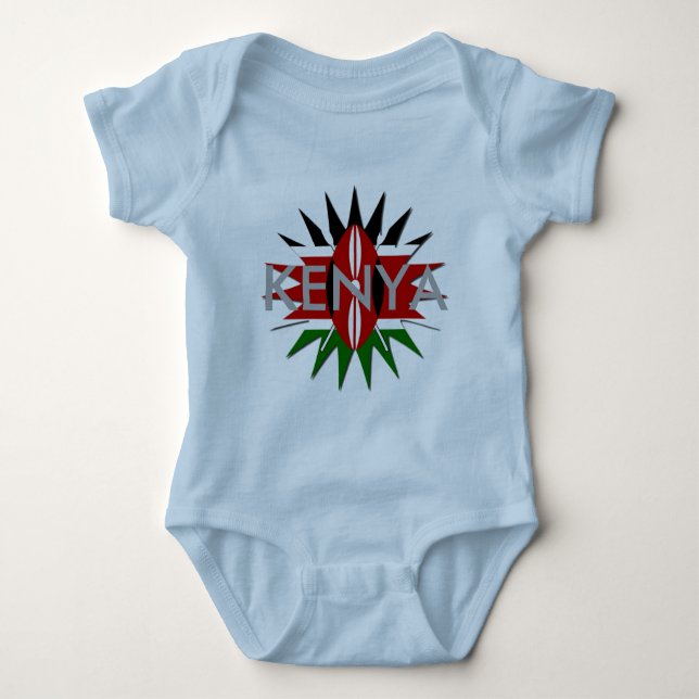 Colorful Baby Kids Kenya Hakuna Matata Flag Baby Bodysuit (Front)