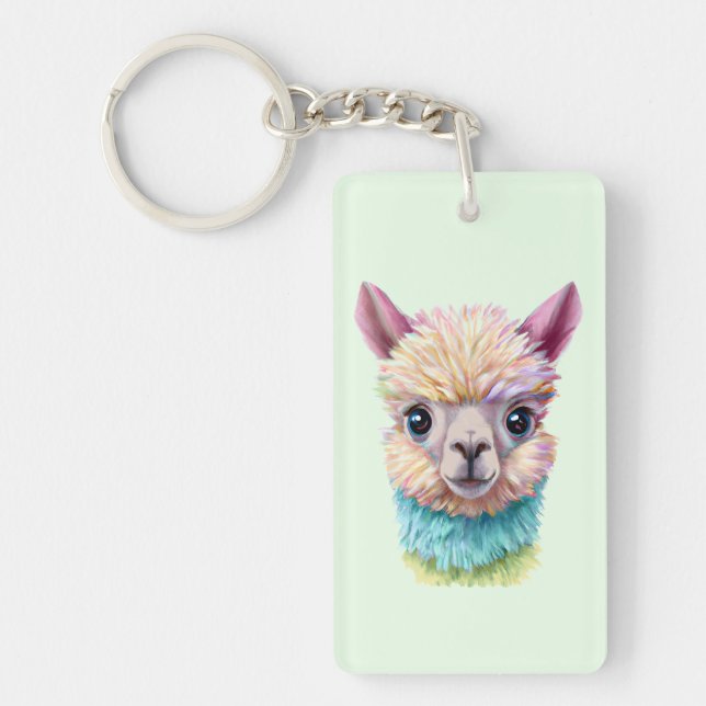 Colorful Baby Lama Keychain (Front)