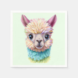 Colorful Baby Lama Napkins