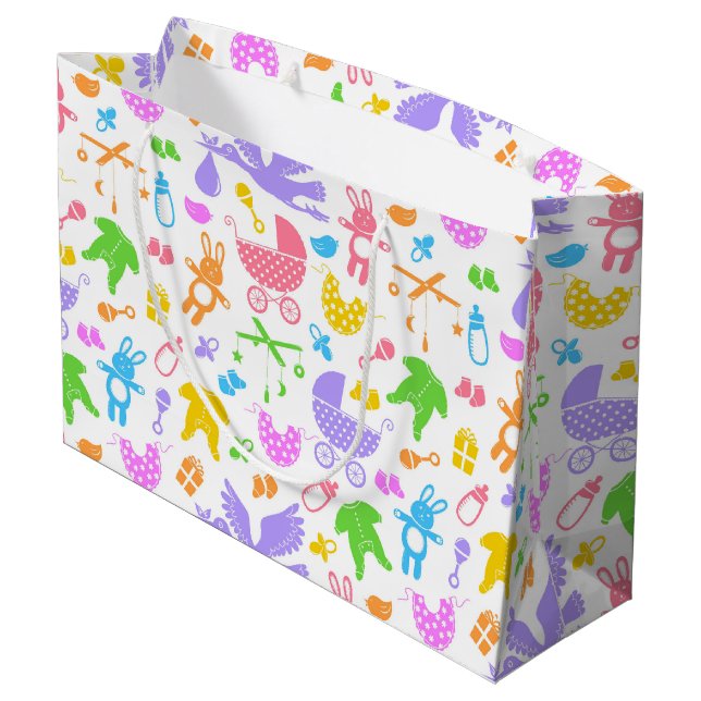 Colorful Baby  Large Gift Bag (Back Angled)