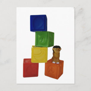 colorful baby play blocks postcard
