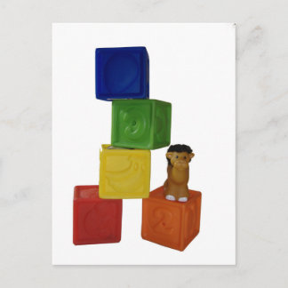colorful baby play blocks postcard