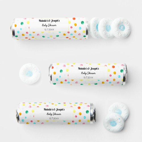 Colorful Baby Shower Birthday Confetti Dots Breath Savers Mints