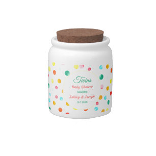 Colorful Baby Shower Confetti Dots Candy Jar