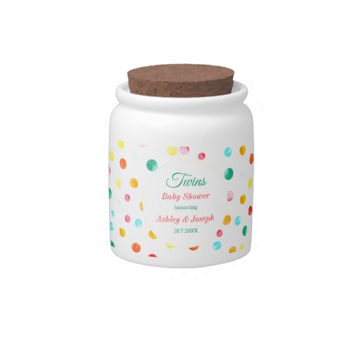 Colorful Baby Shower Confetti Dots Candy Jar