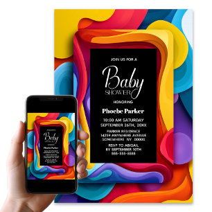 Colorful Baby Shower Invitation