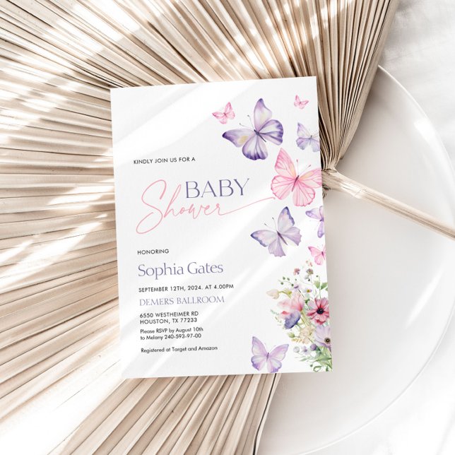 Colorful Baby Shower Invitation with Butterflies (Creator Uploaded)