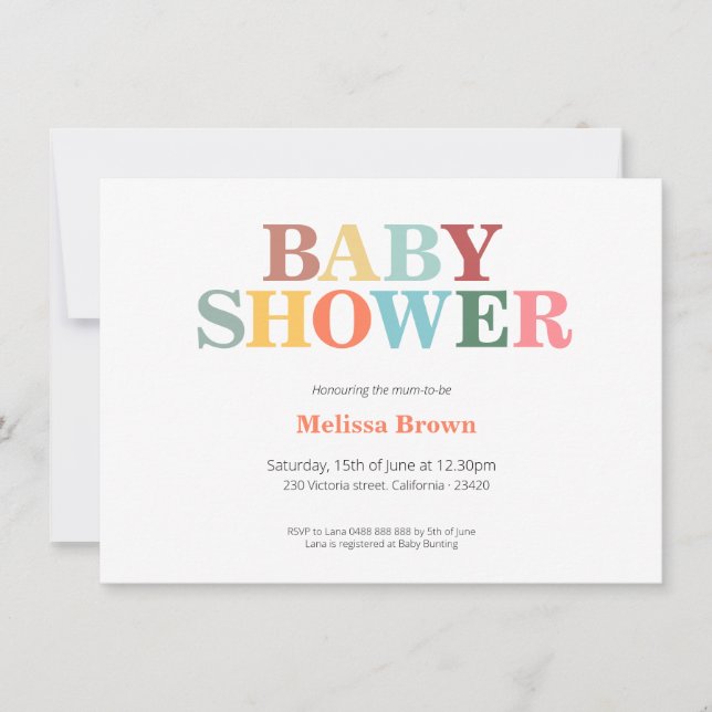 Colorful baby shower invite (Front)