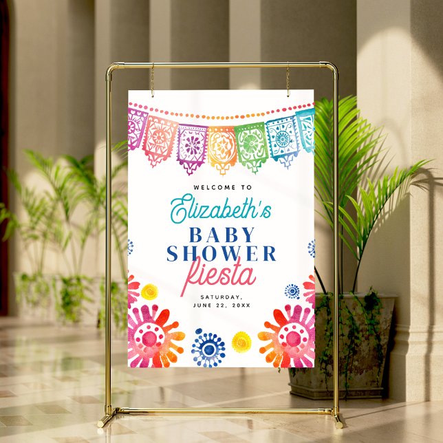 Colorful Baby Shower Mexican Fiesta Welcome Sign (Colorful Baby Shower Mexican Fiesta Welcome Sign)
