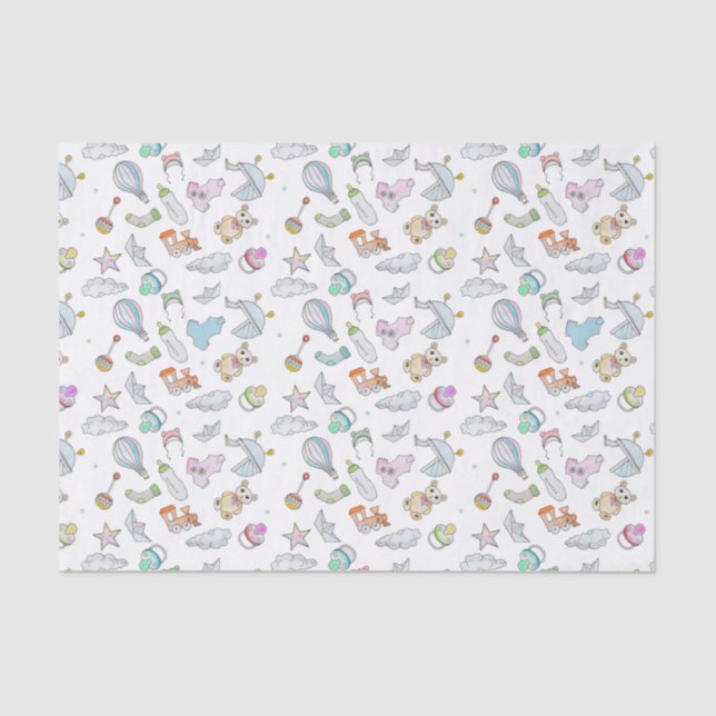 Colorful Baby Themed Tissue Paper (Front)