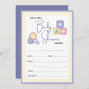 Colorful Baby Toys   Baby Shower Fill In Invitation