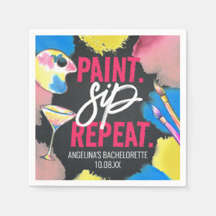 Colorful Bachelorette Chalkboard Paint and Sip Napkins