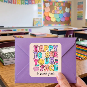 Colorful back to school class welcome stickers