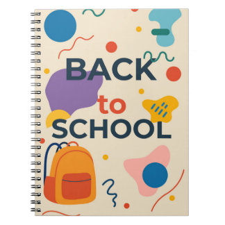 Colorful Back to School Design with Backpack Notebook