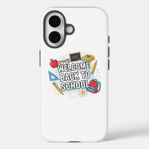 Colorful Back to School Illustration iPhone 16 Case