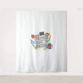 Colorful Back to School Illustration Tapestry