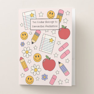 Colorful Back to School Personalized Cute Pocket Folder