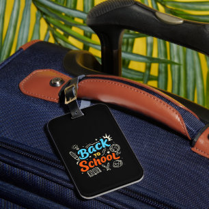 Colorful Back to School Typography Design Luggage Tag