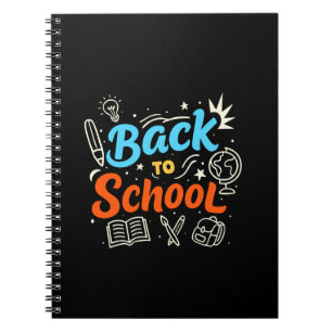 Colorful Back to School Typography Design Notebook