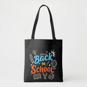 Colorful Back to School Typography Design Tote Bag