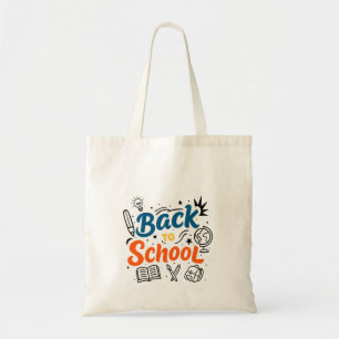 Colorful Back to School Typography Design Tote Bag