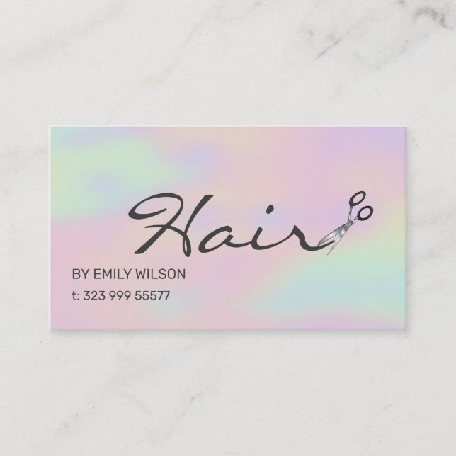 Colorful Background And Scissors Business Card (Front)