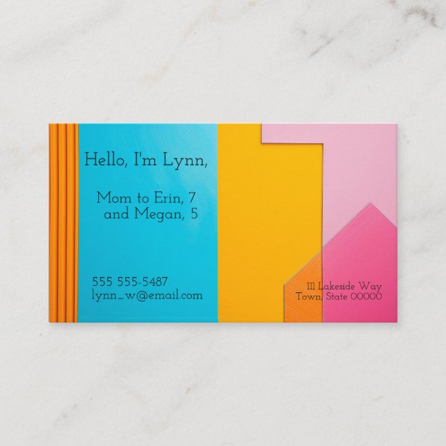 Colorful background of rectangles Business Card (Front)