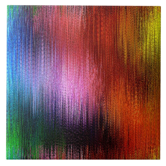 Colorful Background Pattern Ceramic Tile (Front)