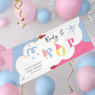 Colorful Background Popsicle Baby Shower Banner