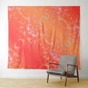 colorful background, Vibrant Peach  Tapestry