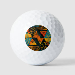 Colorful background with African motifs Golf Balls