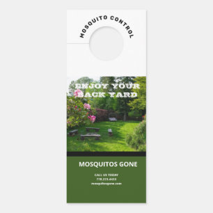 Colorful Backyard Photo Mosquito Control Door Hanger