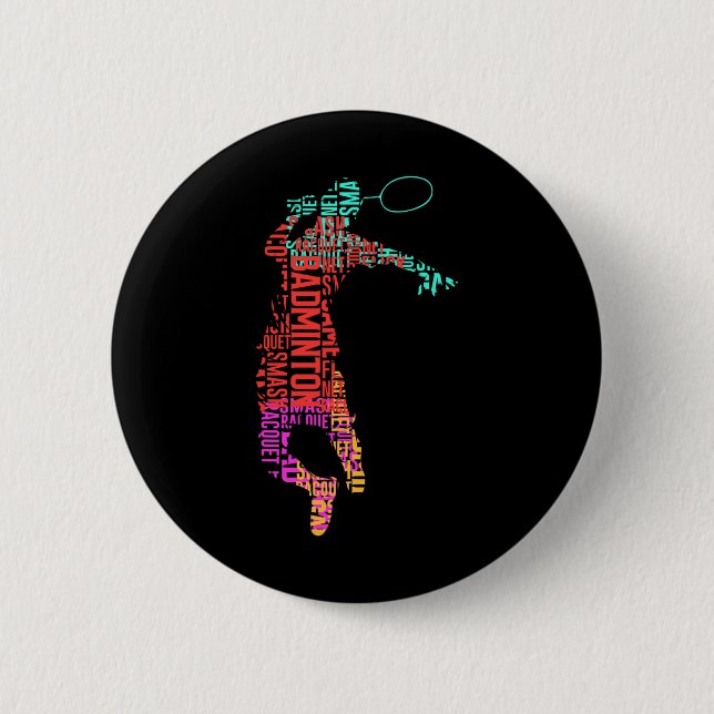 Colorful Badminton Player Shuttle Racket Badminton Button (Front)