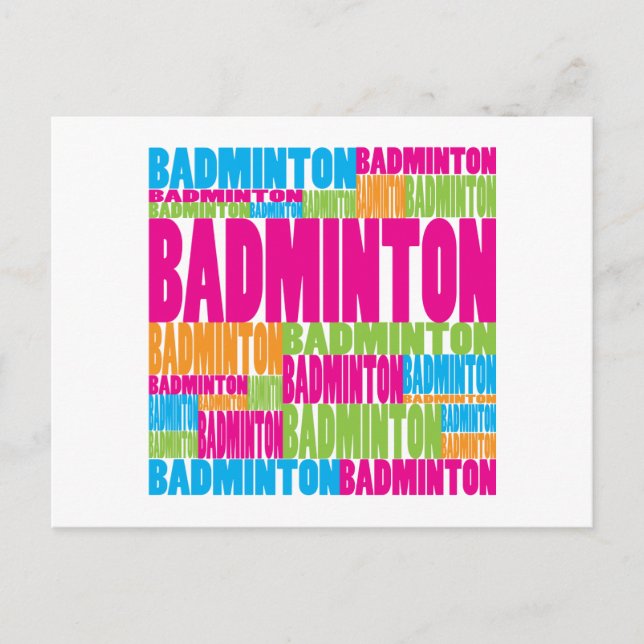 Colorful Badminton Postcard (Front)